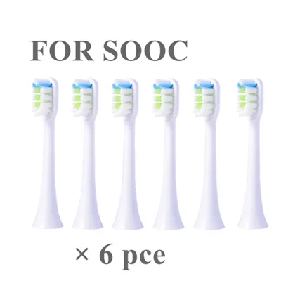 Cabeças para escova de dentes elétrica, 6 peças, para soocas x3/x1/x5, para xiaomi mijia soocare t300 t500