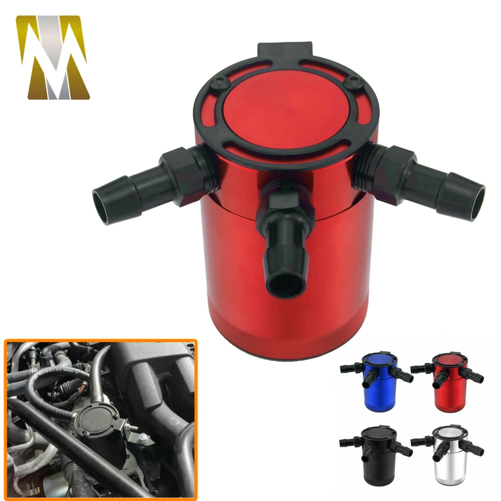 

Universal Baffled Oil Catch Can With 3 Port Oil Fuel Tank Racing Car Accessories Aluminum Oil Tank Reservoir Breather Separator