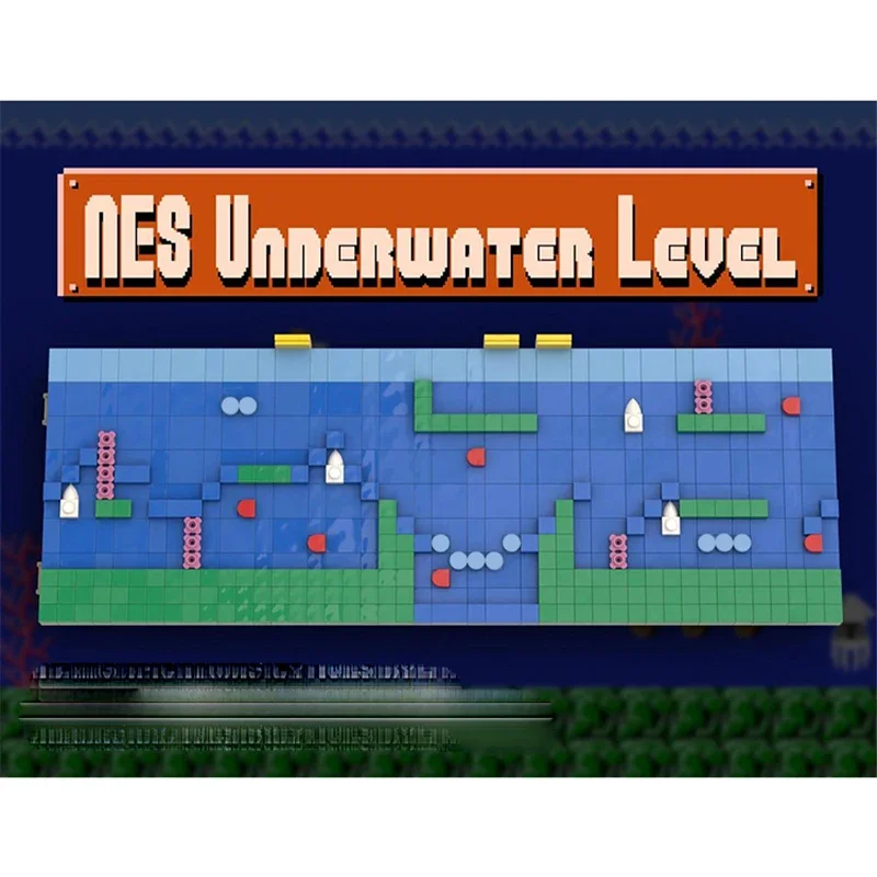 807pcs MOC NES Underwater Level Italian Plumber Building Blocks Christmas Gift Creative Family Bonding Ideal For DIY Enthusiasts