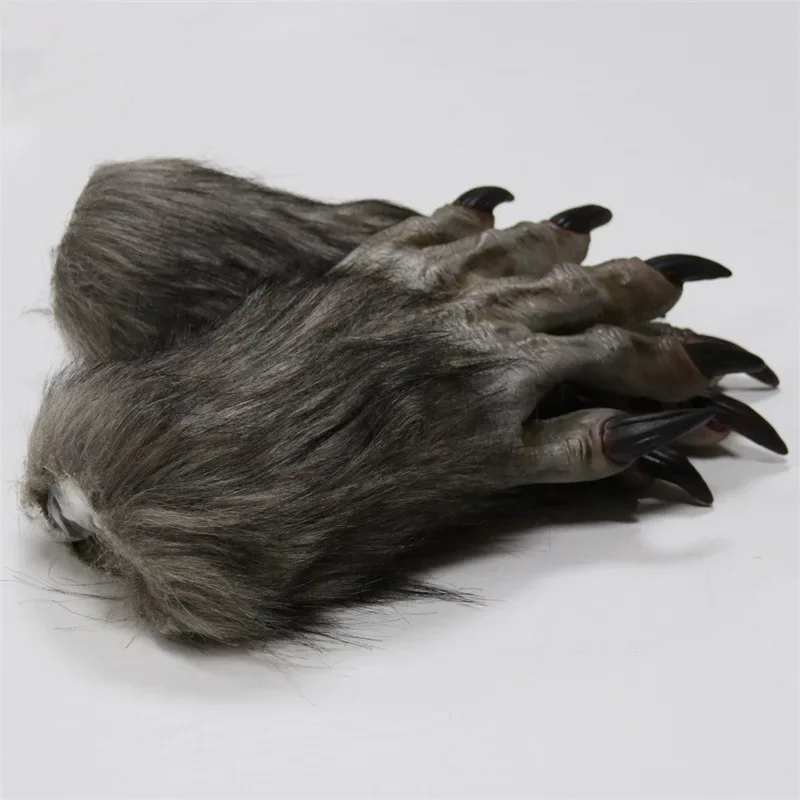 Accesorios de broma de juego de rol de Terror, disfraz de lobo espeluznante, disfraces de hombre lobo de terror, Cosplay de Halloween, conjunto de garras de hombre lobo, guantes