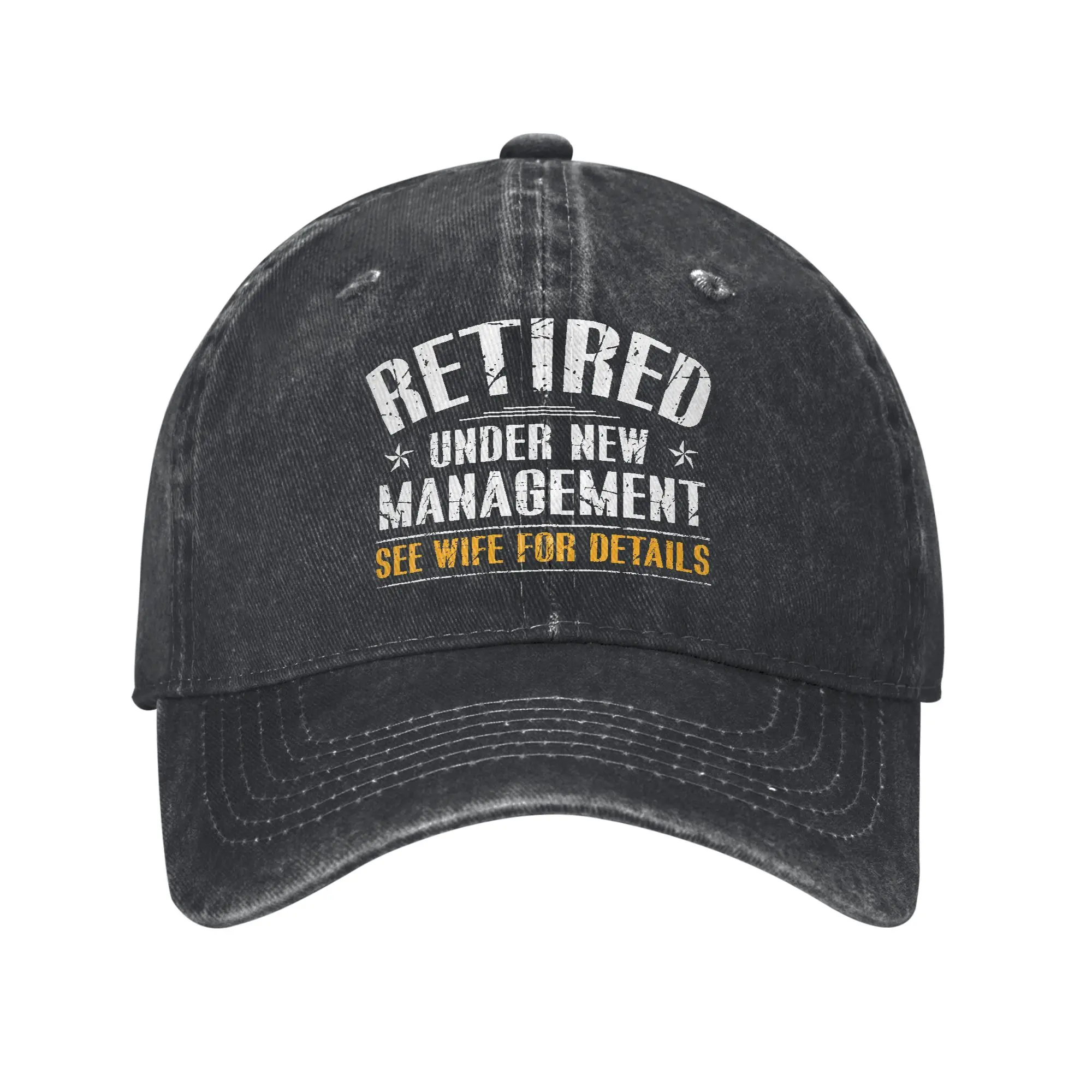 Retired New Management Retirement Dad Baseball Caps Vintage Distressed Cotton Headwear Men Women Outdoor Unstructured Soft Hat