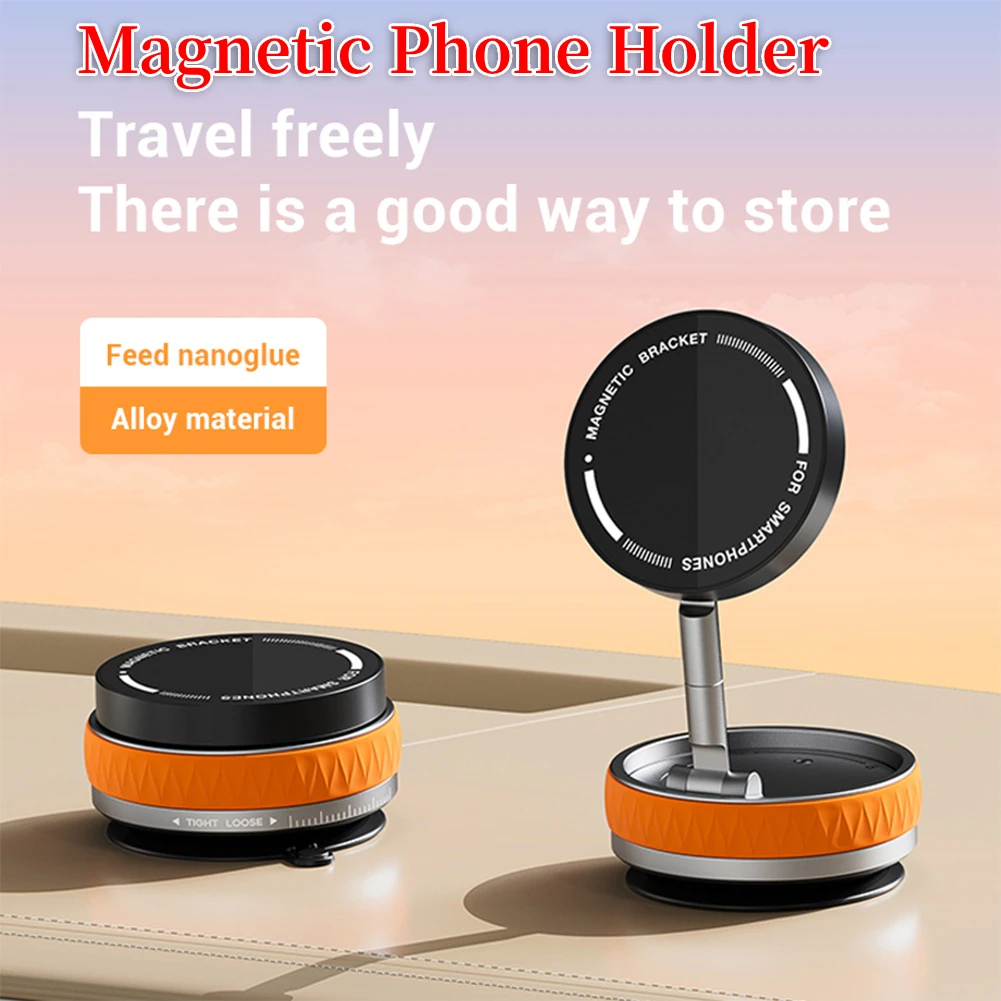 ل Magsafe حامل هاتف السيارة المغناطيسي فراغ 360 °   حامل هاتف محمول ذكي قابل للطي للتركيب على السيارة لهاتف Magsafe iPhone
