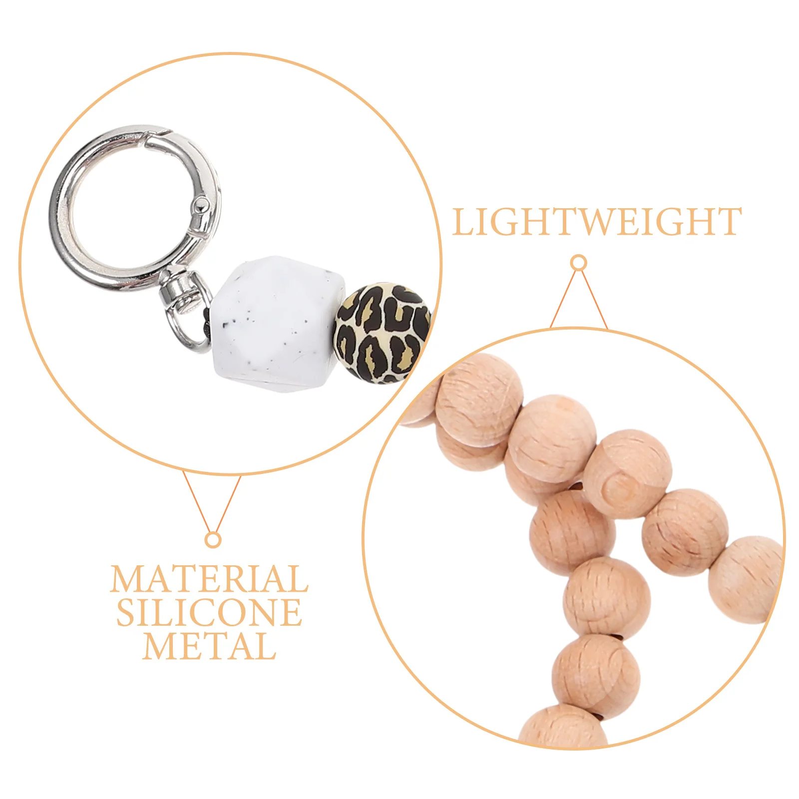 

Bead Lanyard Multi-Function Id Badge Strap Keychain Phone Holder Breakaway Teacher Lanyards For Keys Accessories Decorative