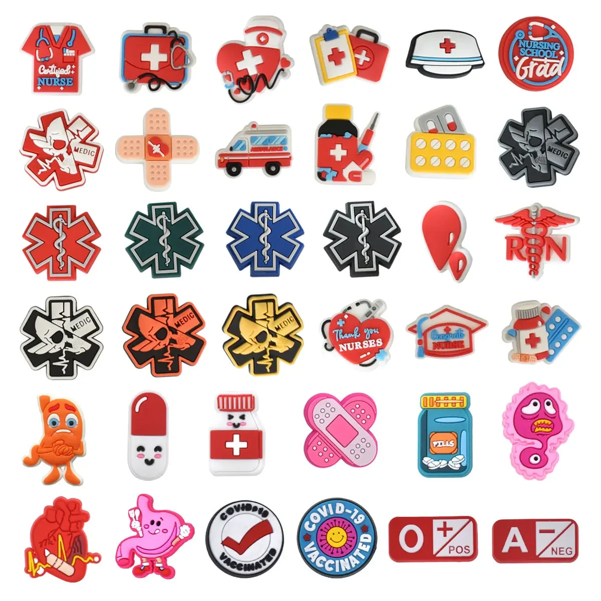 medical healthy PVC ambulance pill fashion band box clothes nurse buckles shoe charms decorations accessories for clog pin gift