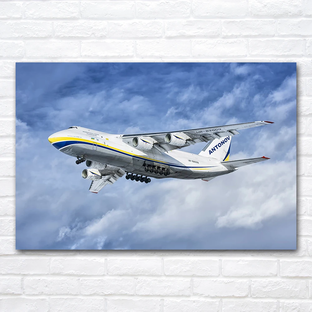 Ukraine An-124 Heavy Transport Aircraft Wall Art Canvas Painting Airplane Pictures For Living Room Home Decor Frameless Poster