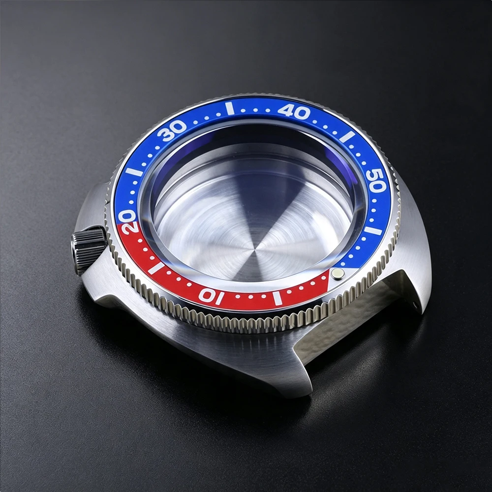 316L Stainless Steel Turtle Watch Case 6105 Watch Case Accessories 4.2 o'clock Position Crown