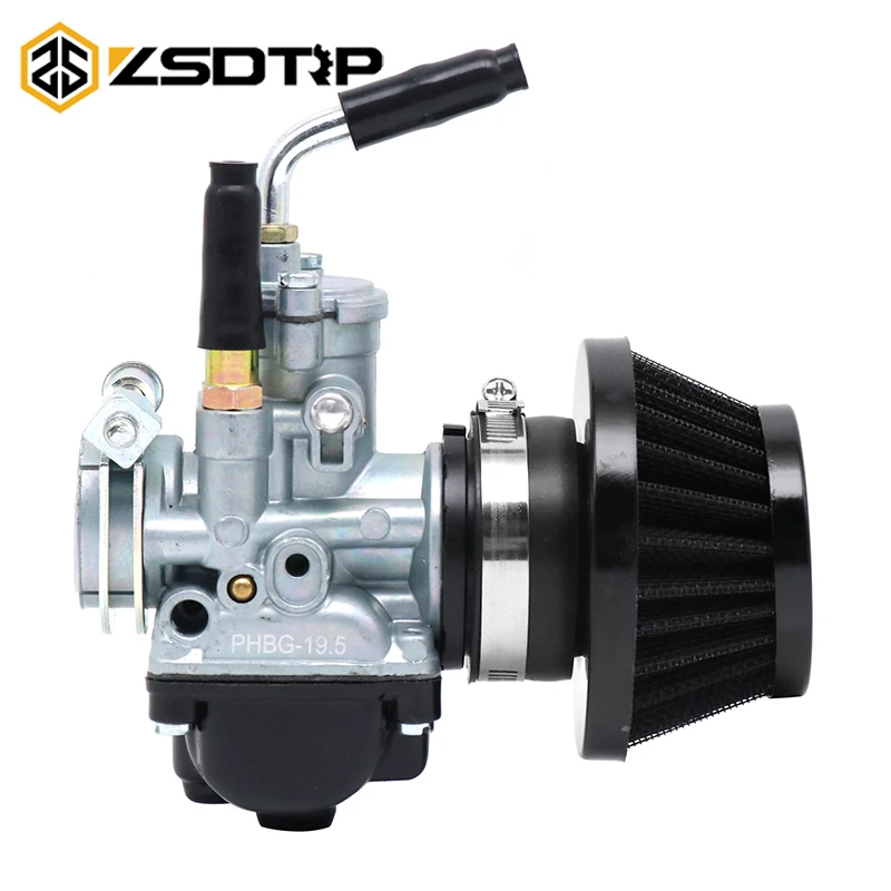 ZSDTRP Motorcycle PHBG Carburetor 17.5mm 19.5mm 21mm 50CC-100CC Dellorto Model Dirt Bike with Air Filter Set