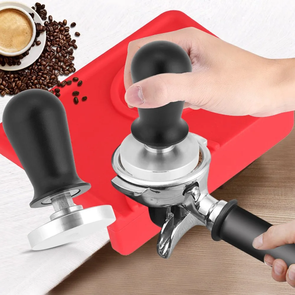 Coffee Accessories Stainless Steel Coffee Tamper Flat Base Spring Loaded Espresso Tamper Professional Hand Tamper Coffee Making