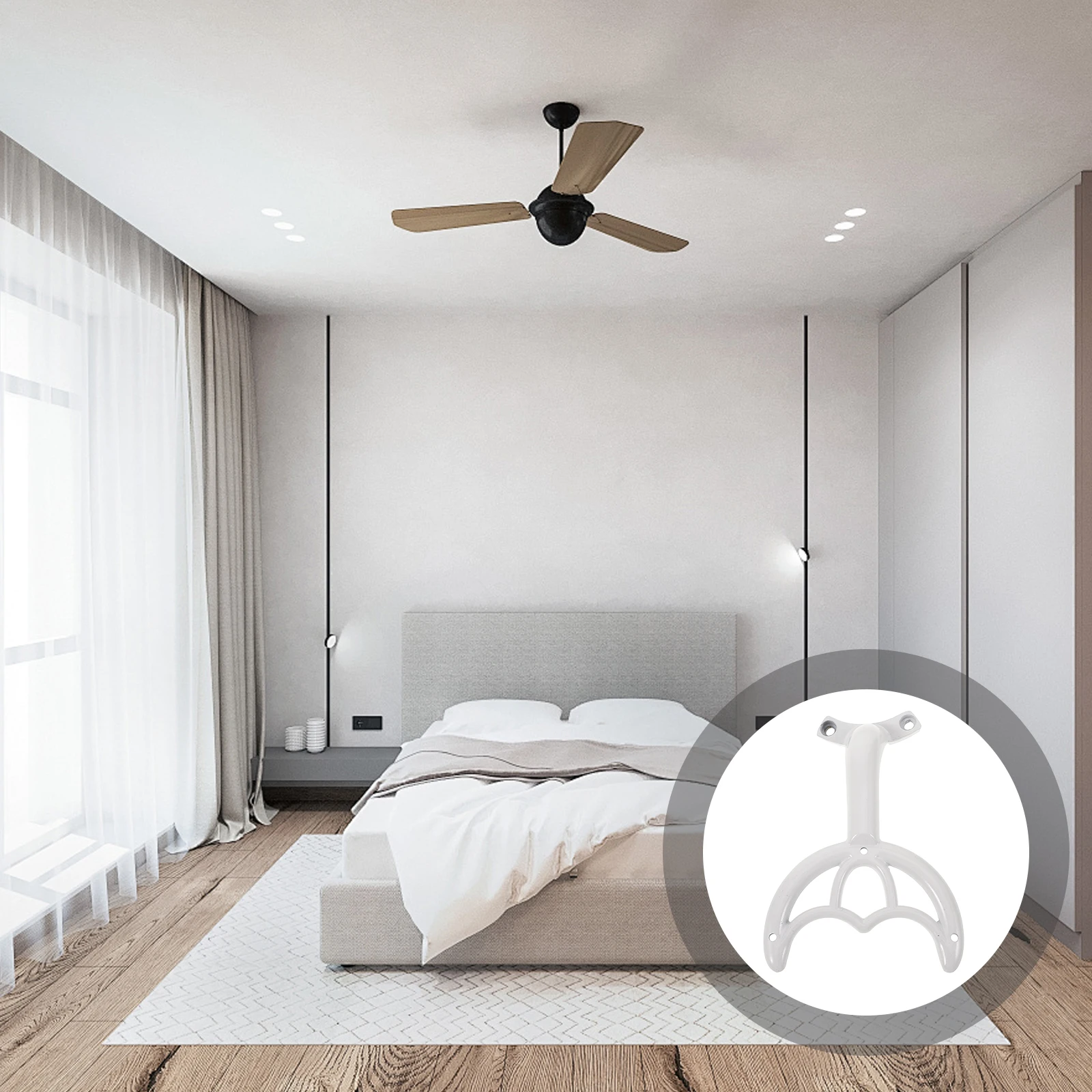 5pcs White Fan Blade Support Rod Replacement Arms for Ceiling Fans Design Easy Install Home Hotel Use