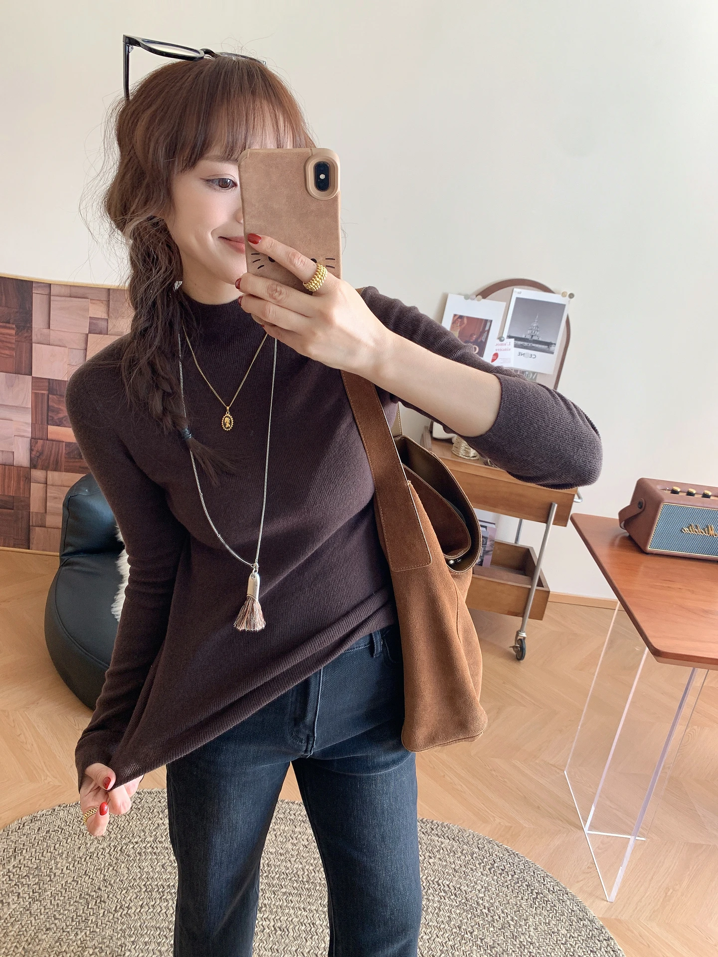 

Женская осенне-зимняя футболка High Ne Sl Slim Fit Faionable Wool Base irt Island Precision Long Sve