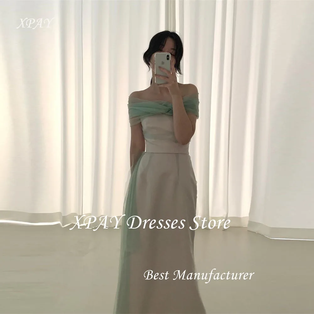 

XPAY Fairy Mermaid Evening Party Dresses Korea Photo shoot Wedding Floor Length Bride Gowns Corset Back Customized