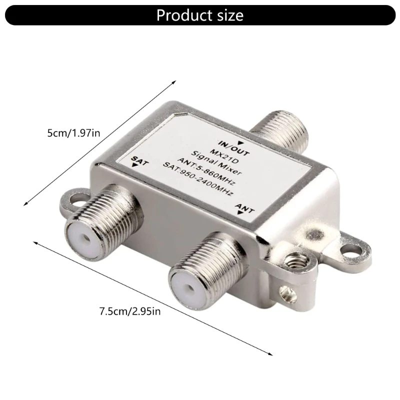 Divisor combinador sinal satélite digital durável, operação bidirecional fácil instalação