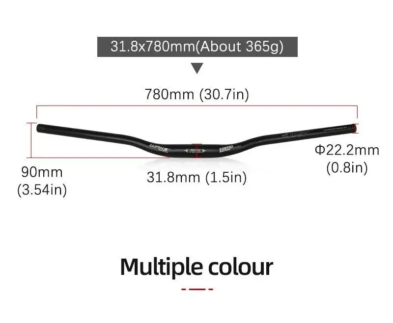 WAKE Fahrradlenker 780mm 720mm Mountainbike-Lenker Aluminiumlegierung 31,8mm MTB-Lenker Fahrradteil – Detail 5