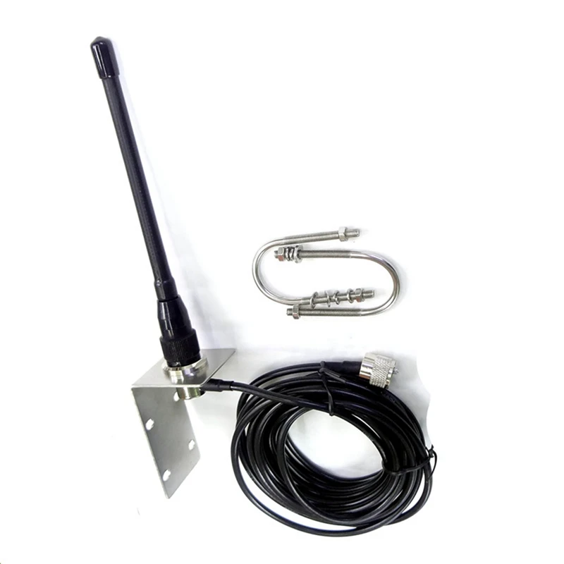 VHF Marine Antenna 156-163Mhz Rubber Waterproof Mast Aerial with 5M RG-58 Cable for Boat Sailboat Yacht