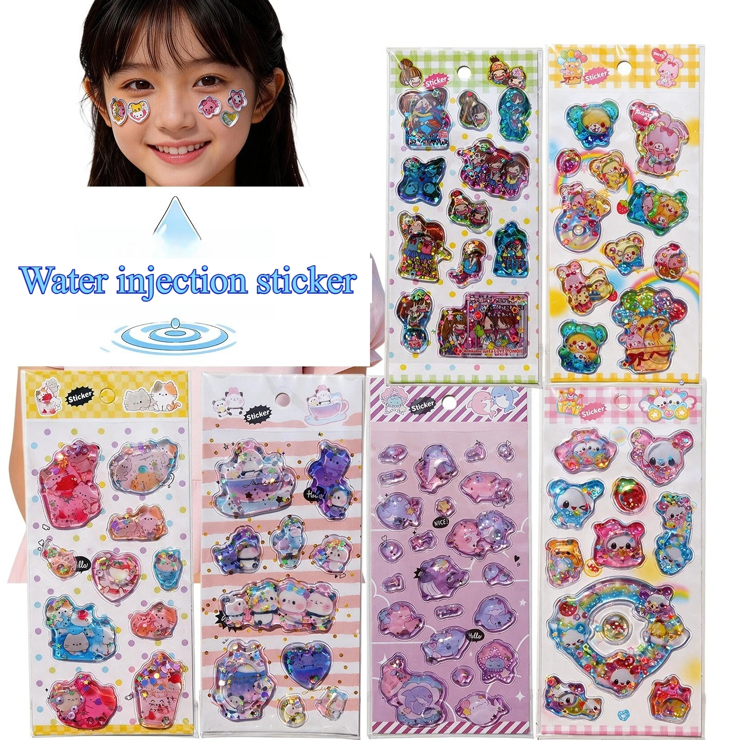 

Japanese Kawaii 3D Shaker Stickers Glitter Shakeable Cartoon Girl Puppy Decals for Scrapbooking, Journals, Phone Cases Girl Gift