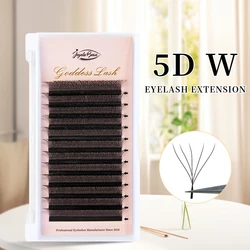 Goddess 5DW Shaped Faux Russian 5D Premade Fan Wholesale Five Leaves Eyelashes Clusters Easy Fan Volume Lashes Extension Makeup