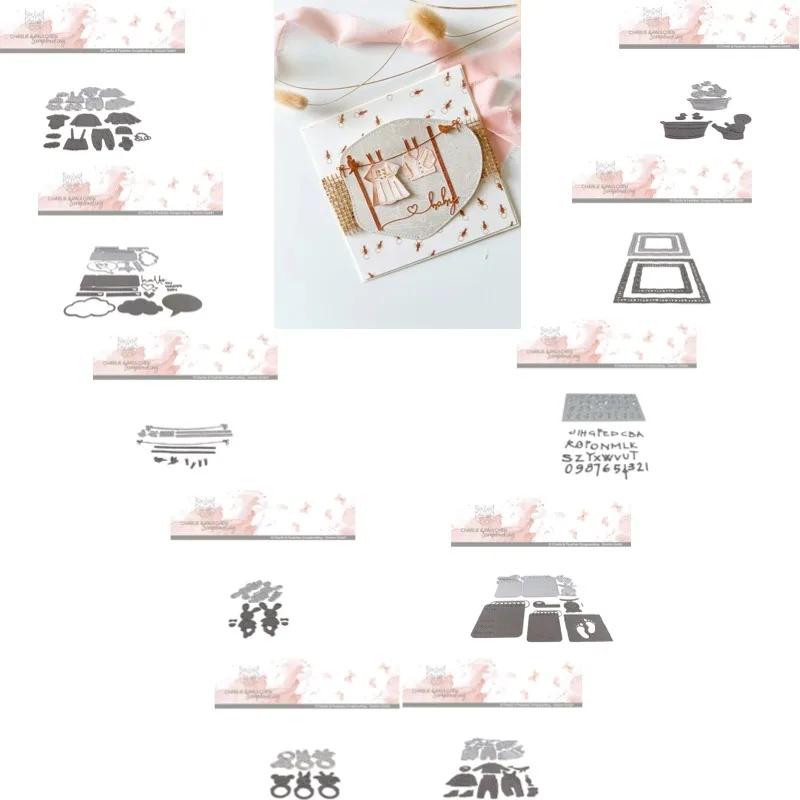 Tape Measure Scale and Footprints Metal Cutting Dies for DIY Scrap Booking Crafts Dies Cut Stencils Maker Photo Album Template