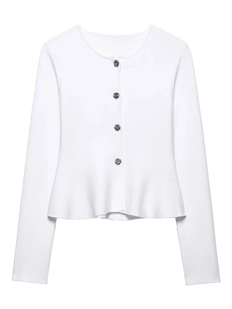 Spring and Autumn Commuting Pure Color Leisure Slim Fit Set Long Sleeve Round Neck Coat Mini Skirt for Women
