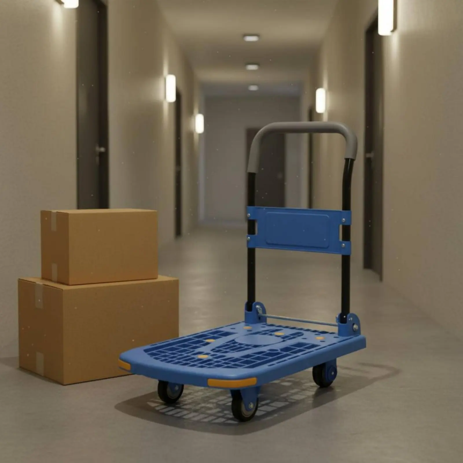 

Foldable Hand Trolley Quiet Wheels Folding Dolly Trolley for Home, Warehouse