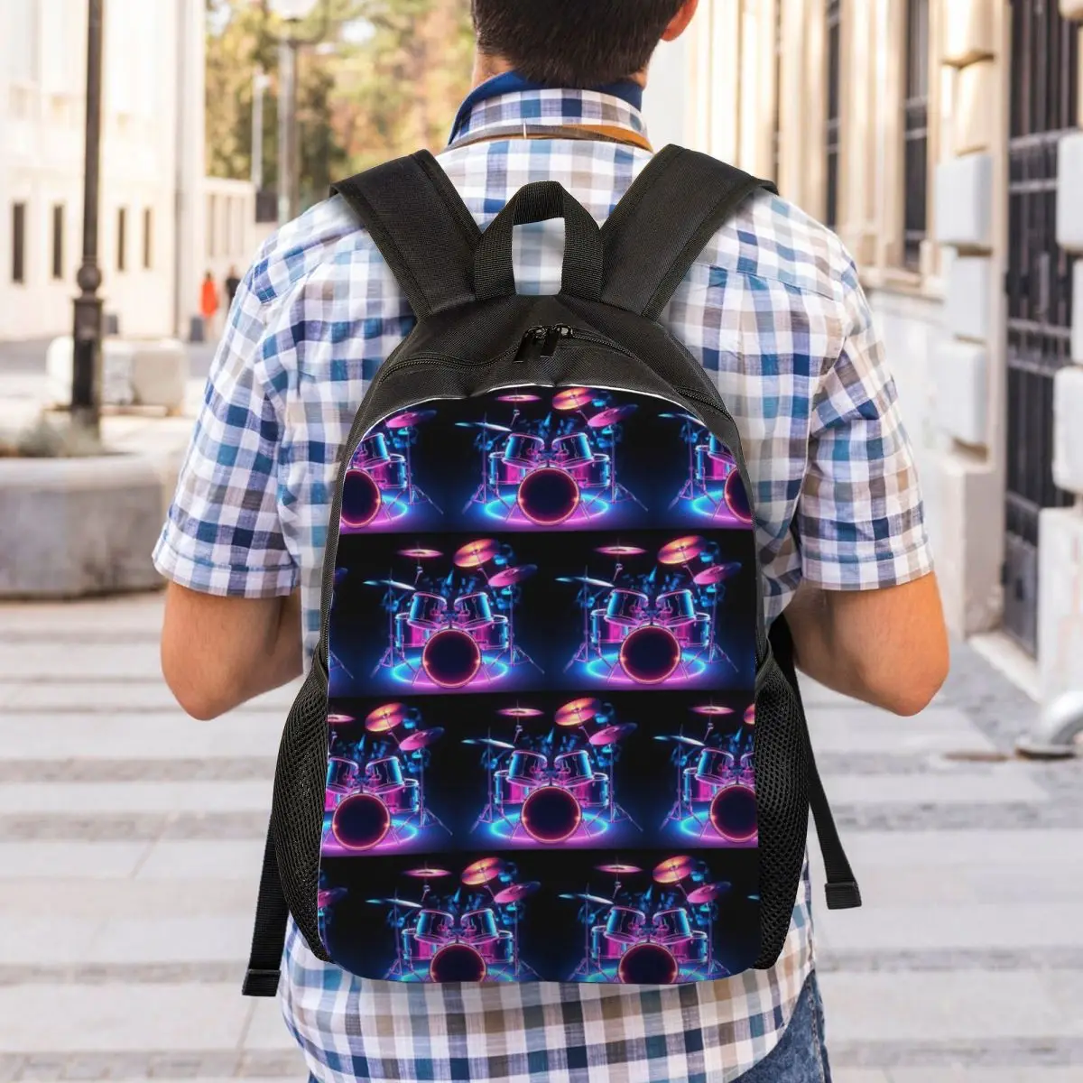 Shelf Drum Electronic Drum Backpack Student Boys Girls BookBag School Bag Laptop Shoulder Bags