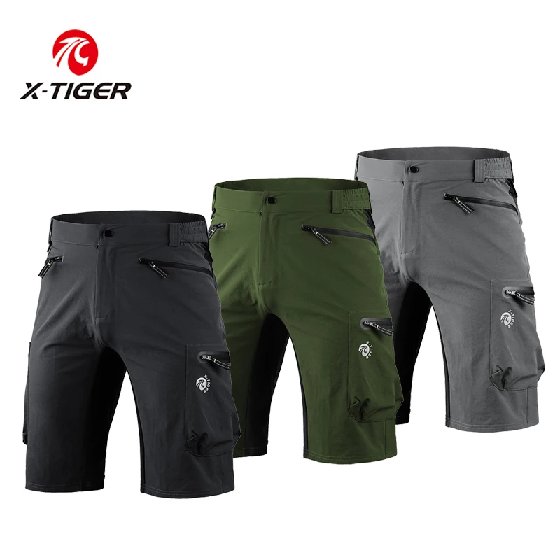 X-TIGER Cycling Mountain Shorts Bike Multi-Pockects Breathable Loose Road MTB Trouser Outdoor Sports Waterproof Cycling Pants