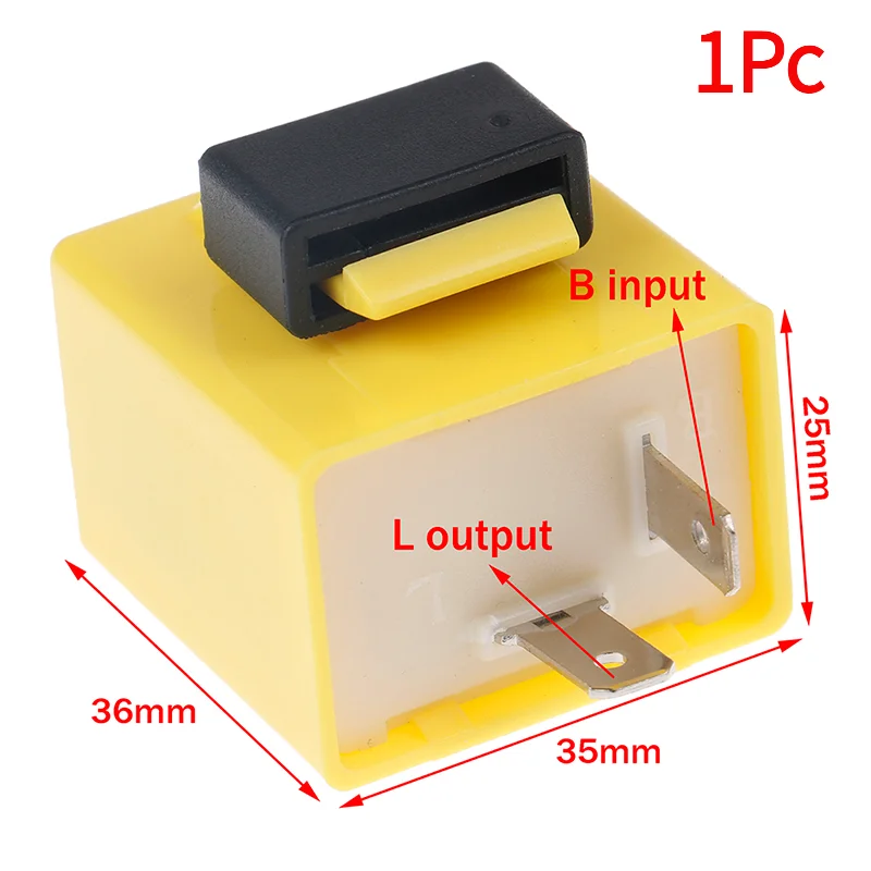 1Pc 12V 2 Pin Adjustable Frequency LED Flasher Relay Turn Signal Blinker Indicator