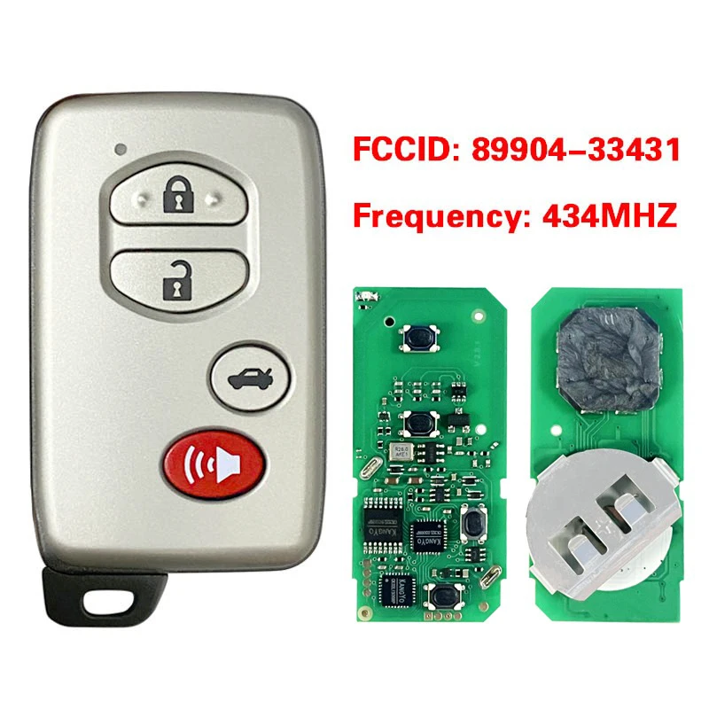 

CN007173 Aftermarket 4 Buttons B77EA 4D-67 Chip 433MHz Light Gray 89904-33430 89904-33431 Keyless Go For Toyota Aurion 2010+