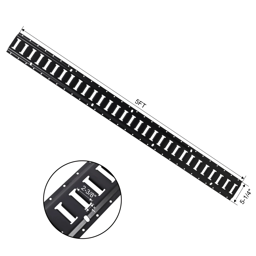 12 STKS E Track Tie-Down Rail Kit, Vrachtwagens, Bestelwagens, Garages, Trailer Tie Down Systeem, 4 Pack 5ft Horizontale E-Track