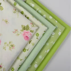 5 pz/pacco 40*50CM cotone Fabirc Geeen fiore stampato panno per abito cucito Patchwork tessuti artigianato fai da te Quilting cucito