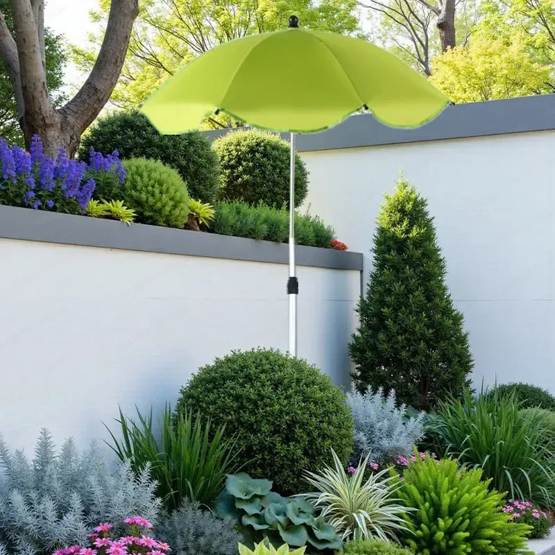 JMZ Plant Sunshade Umbrella Outdoor Garden Heat Insulation Silver Coated Aluminum Alloy Telescopic Insertion Small Fishing