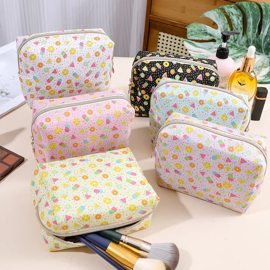 Borsa per cosmetici con stampa di frutta di moda borsa per il trucco da donna borsa per cosmetici da viaggio portatile borsa per il trucco femminile