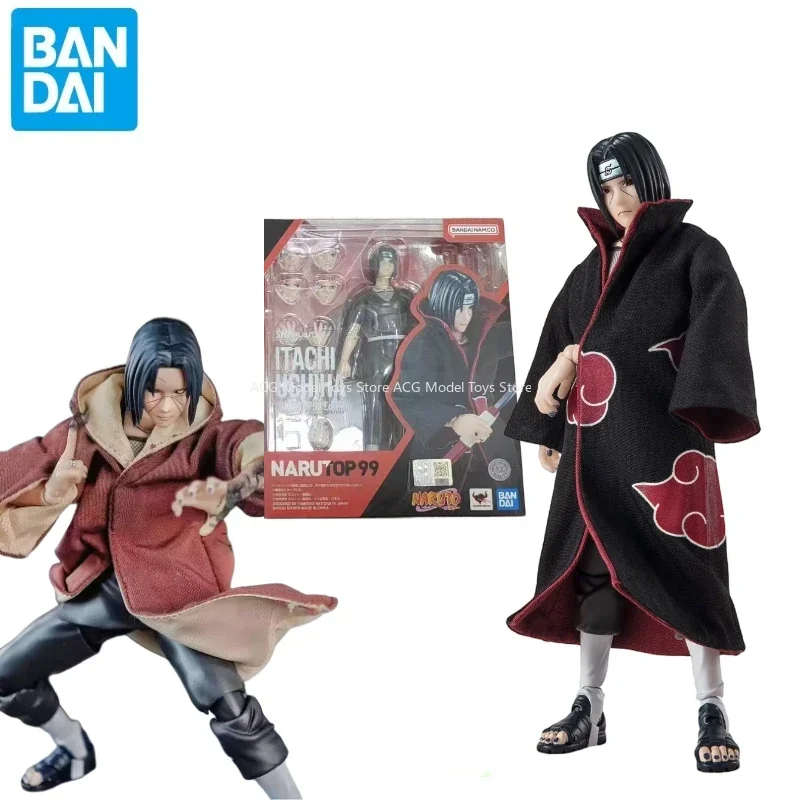 En Stock Bandai SHF Naruto serie Uchiha Itachi NARUTOP99 versión muñeca móvil figura modelo animación juguetes colección de regalo