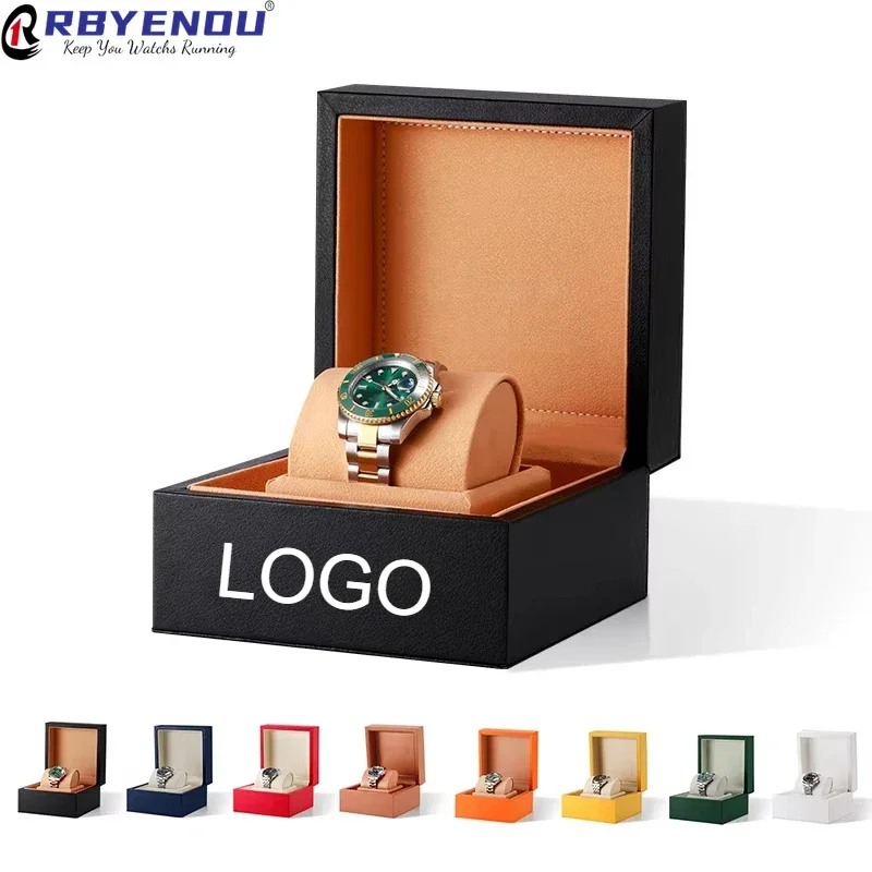 RBYENOU Customizable Logo Watch Box Feeling PU Leather Creative Box Medium Box Light Luxury Design Packing Display Storage Box