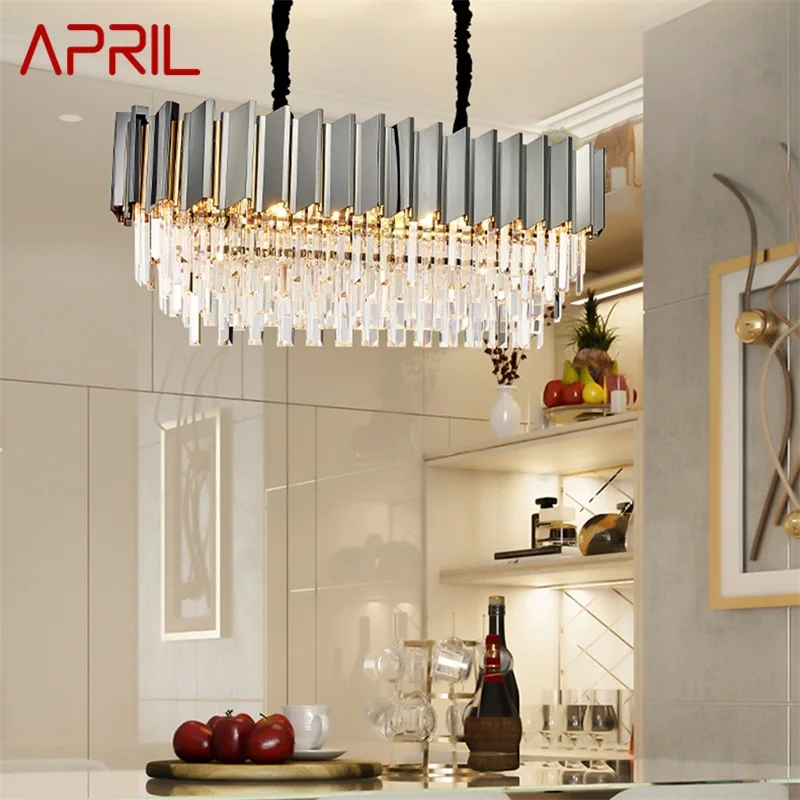 

APRIL Pendant Light Postmodern Double Crystal LED Lamp Luxury Fixture for Home Dining Living Room