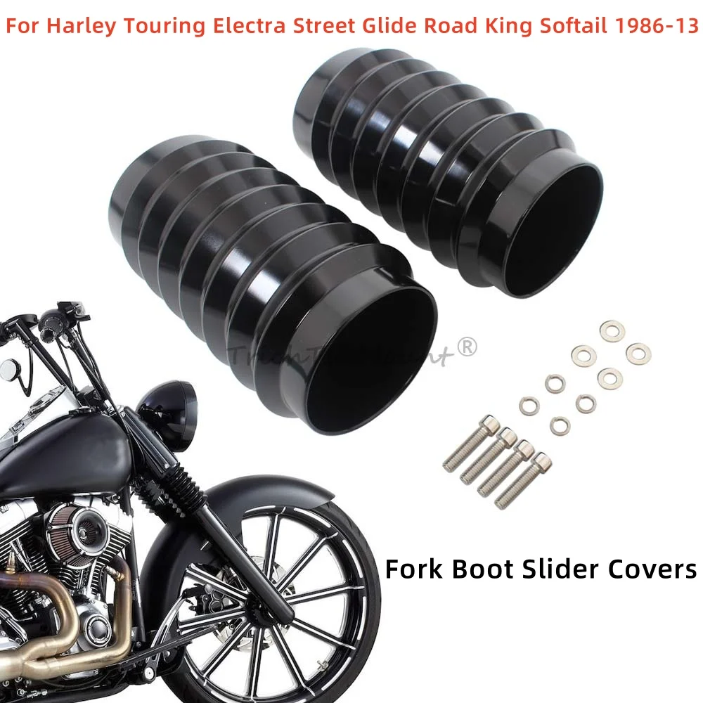 

Motorcycle Front Upper Boot Slider Shock Fork Slider Cover Absorber For Harley Touring Electra Street Glide Road King 1986-2013