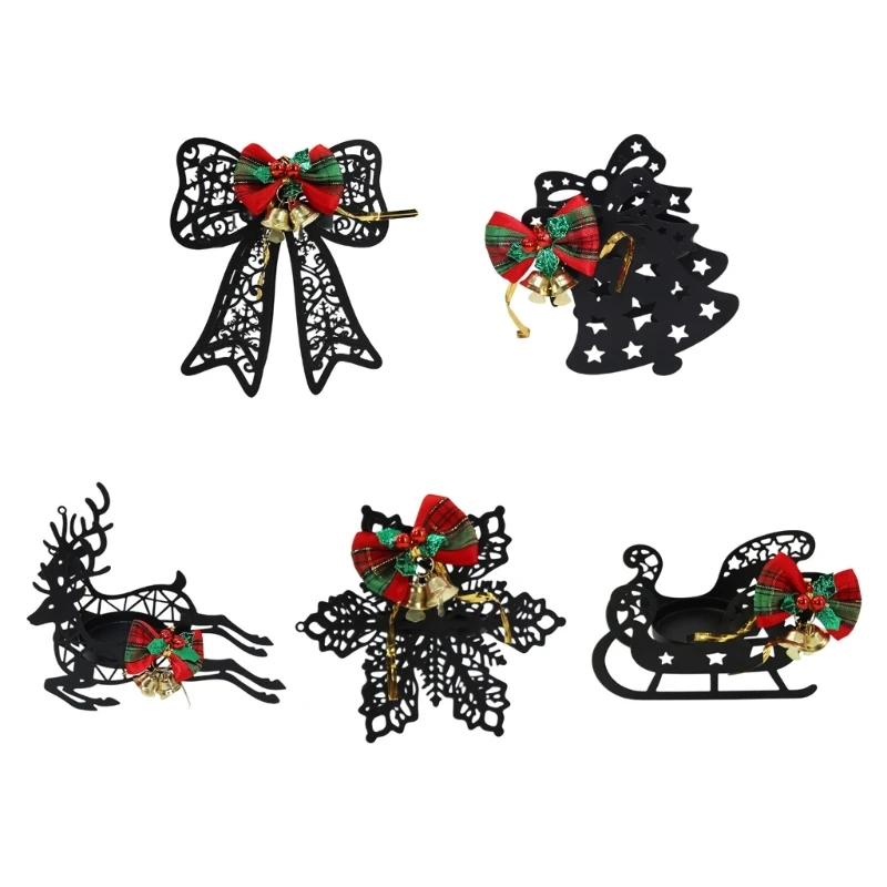Handgefertigte Metall-Kerzenhalter, Weihnachtskerzenhalter, Kerzenhalter, festliche Tischdekoration für die festliche Jahreszeit – Detail 1