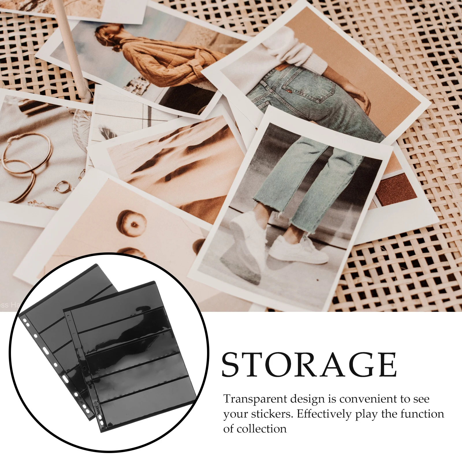 

10Pcs Stamp Collection Loose-Leaf Transparent Sheets Card Holder Storage Binder Insert Protective Sleeves for Cards Stamps