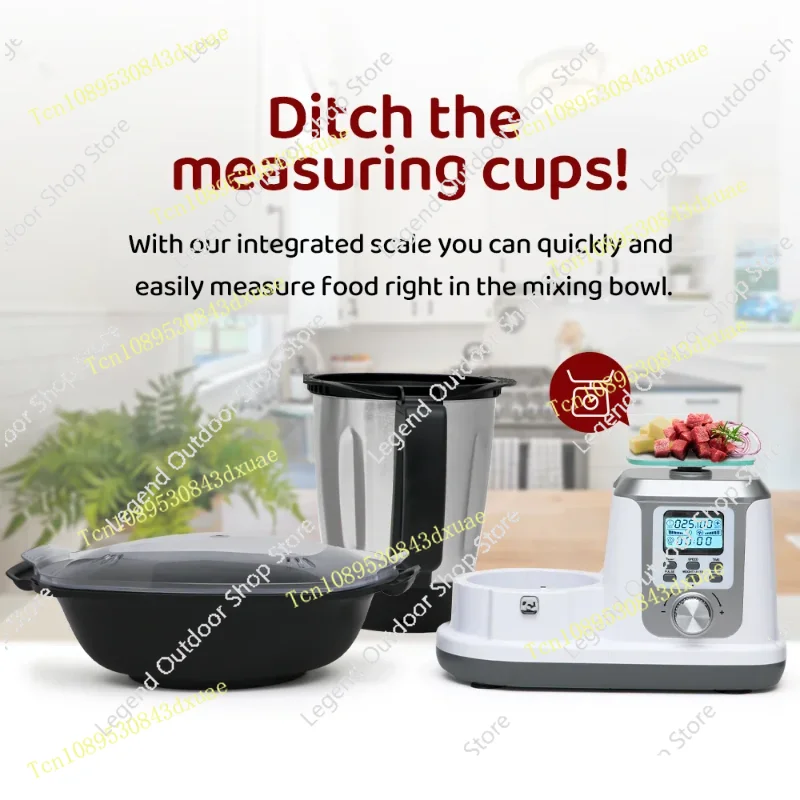 WIFI APP Kitchen Food Processor Robot Smart All-In-One Cooker,Chopper,Steamer,Juicer,Blender,Boil,Knead,Weigh, Multi-Functional