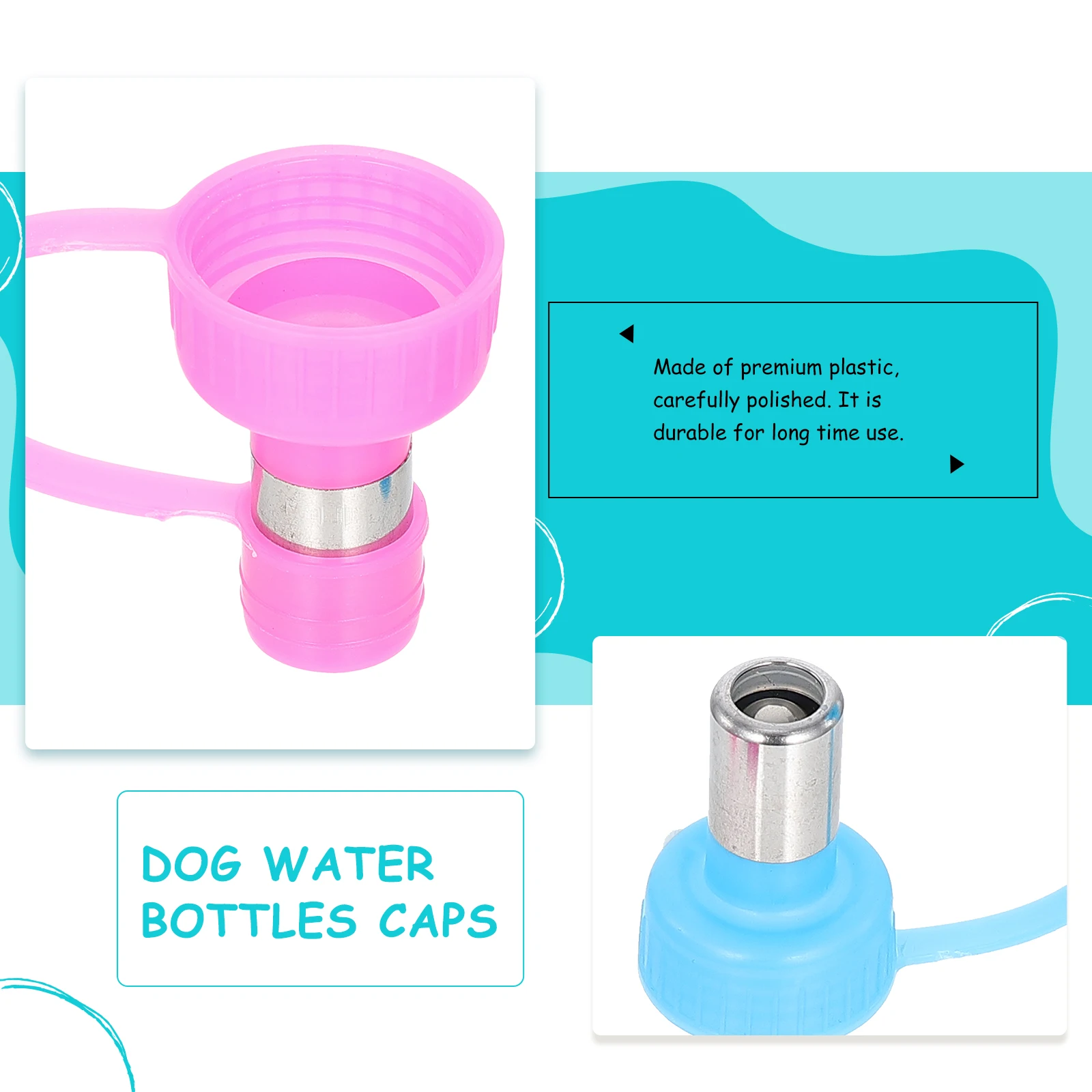 

2Pcs Pet Water Bottle Leak Proof Kettle Cap Portable Outdoor Dog Cat Rabbit Drinking Dispenser Lid Small Animal Waterer