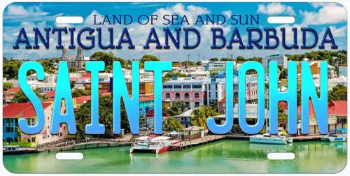 Saint John Antigua and Barbuda Novelty Car License Plate Aluminum