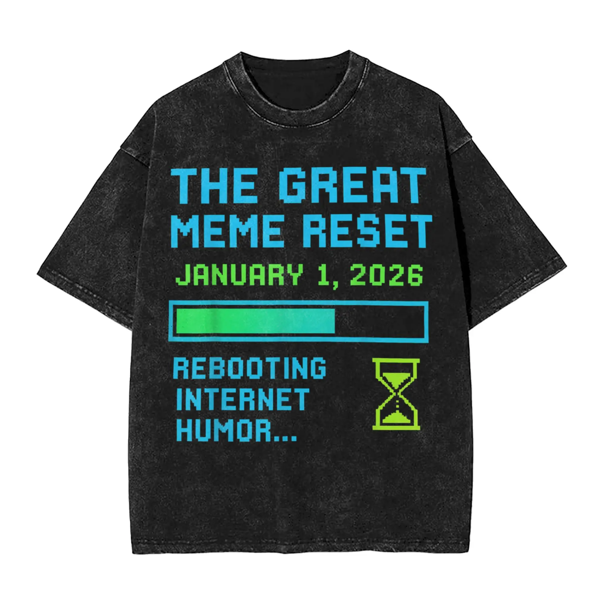 Camisetas divertidas The Great Meme Reset 2026 para hombre, camiseta divertida de algodón, camiseta de cuello redondo, ropa de manga corta de verano