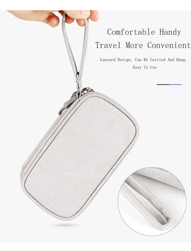 1Pc NEUE Reise Veranstalter Tasche Kabel Lagerung Organisatoren Beutel Tragen Fall Tragbare Wasserdichte Doppel Schichten Lagerung Taschen Kabel – Detail 9