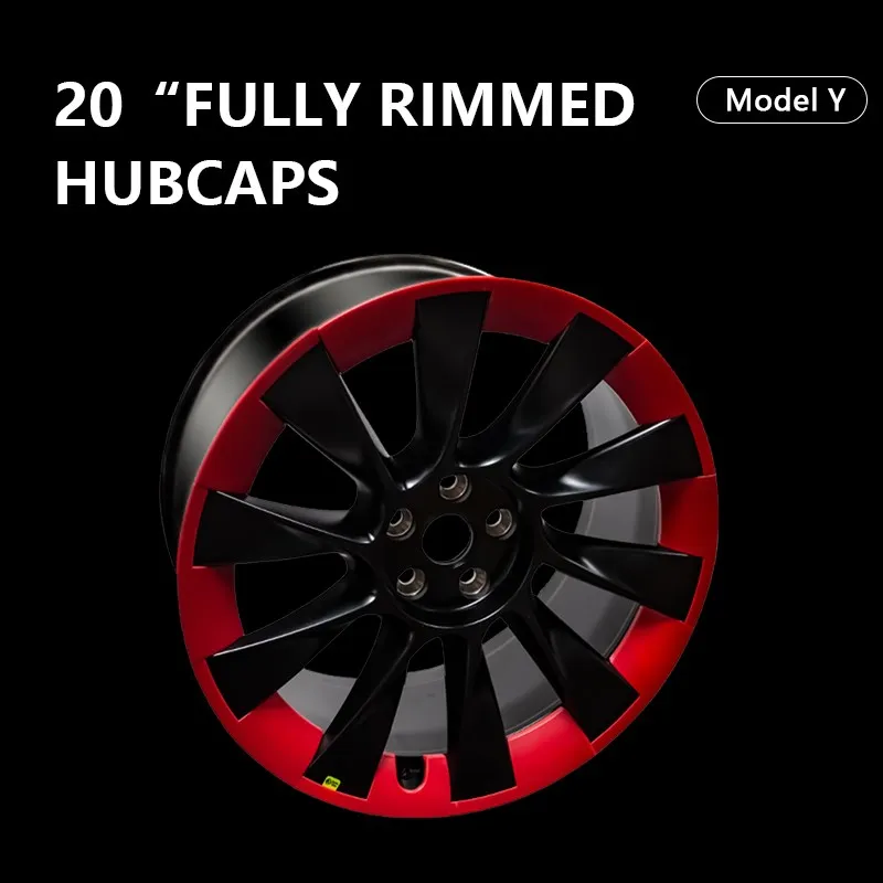 for Tesla Model Y 20 Inch Hub Cap Patch Wheel Protectors Abs Hubcap Stickers Wheel Hub Protective Cover Auto Exterior Accessory