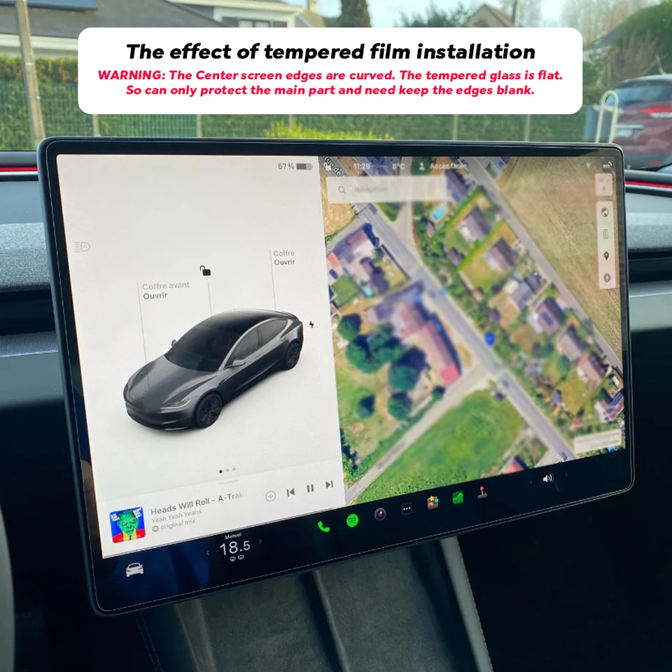 Protector de Pantalla de Vidrio Templado para Nuevo Tesla Model Y Lanzamiento 2026 Model 3 Highland 2024 Pantalla de Control Central Trasera 2