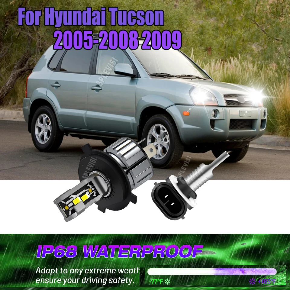 H4 881 LED Headlight Fog Light 862 886 889 894 896 898 Premium Materials and Build For Hyundai Tucson 2005 2006 2007 2008 2009