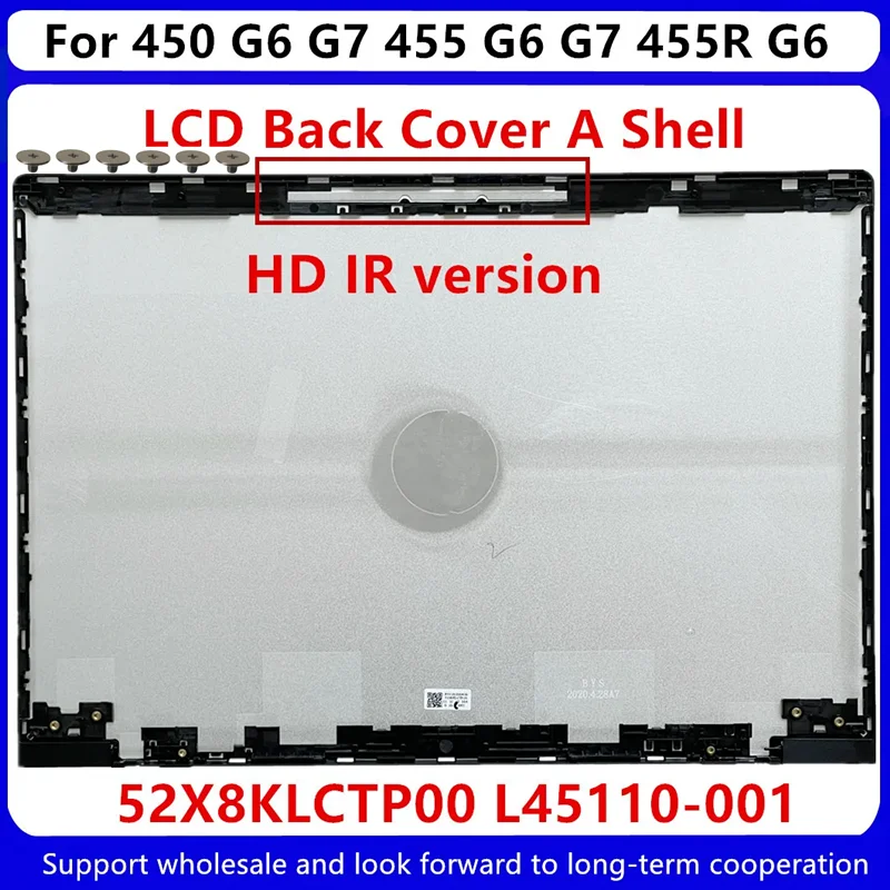 Tampa traseira do lcd para hp probook 450 g6 g7 455 g6 g7 455r g6 hsn-q17c-5 52x8klctp00 l45110-001, novo