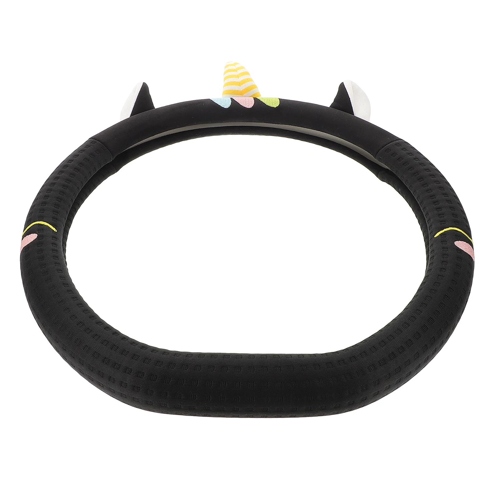 

Steering Wheel Cover Universal Fit Breathable Material Cute Cartoon Design Elastic Installation Car Accessories Women Protector