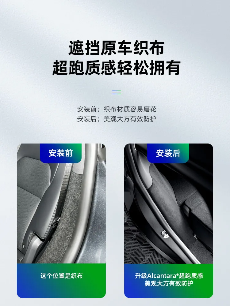 For Tesla Model Y 2025-26 Imported Suede C-pillar Anti-collision Sticker