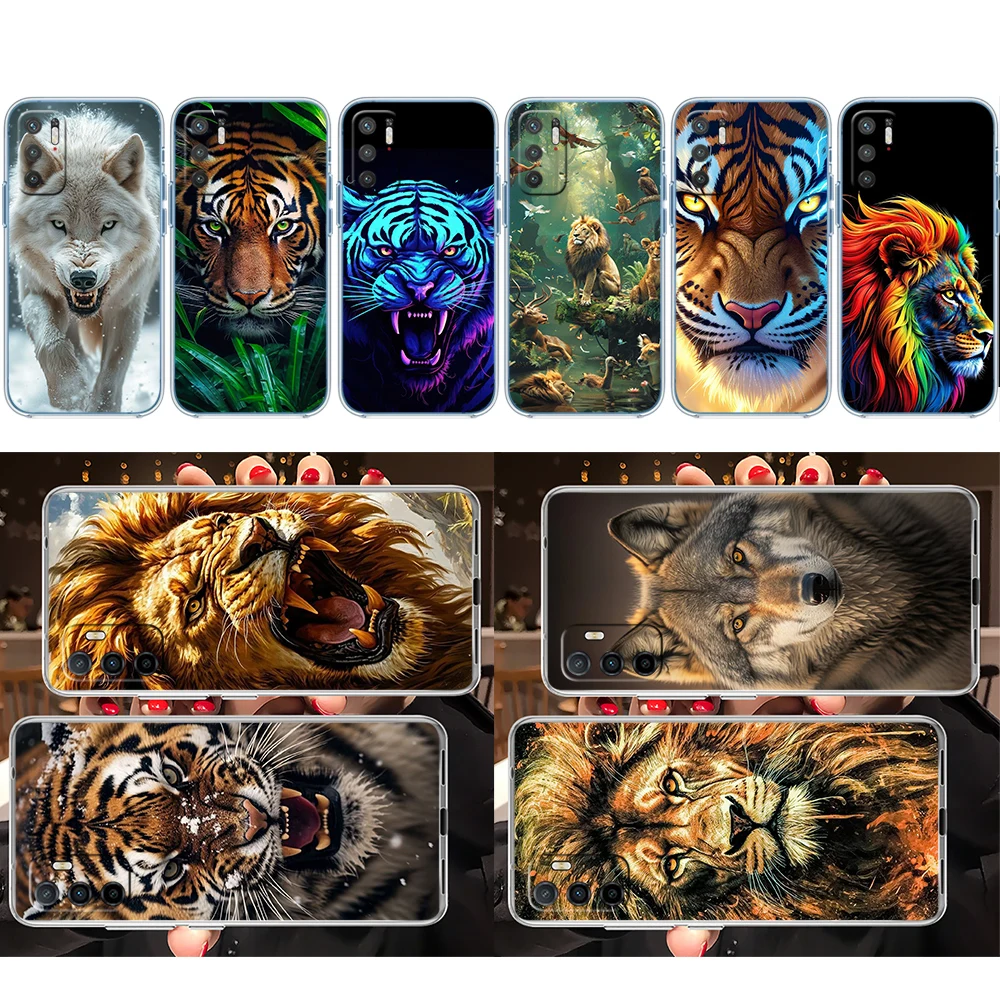 FM3 Animal Wolf Tiger lion Phone Case for Motorola Moto G40 G04 G05 One Ace Action  Fusion + Plus Hyper Macro Vision Zoom view 3