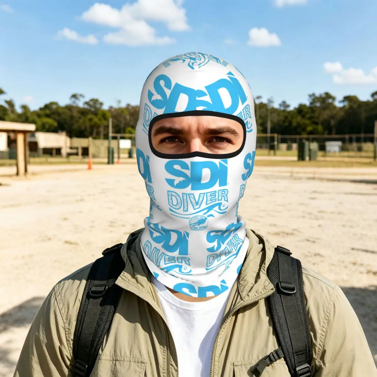 Scuba Diving International (SDI)- SDI Diver Wave Breathable Thin Balaclava Full Face Mask Sun Protection Neck Gaiter For Outdoor